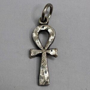Egyptian Ankh Cross Pendant Key Of Life Silver Diamond Cut Egypt Hallmark
